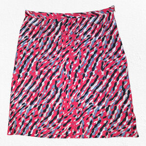 French Connection Y2K Red Vibrant Abstract Silk 2000s Mini Skirt Size Large